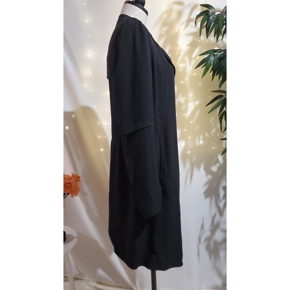 Babaton Aritzia Flowy Modern Trench Coat Womens Size XS Silky Lightweight Black - Picture 3 of 12